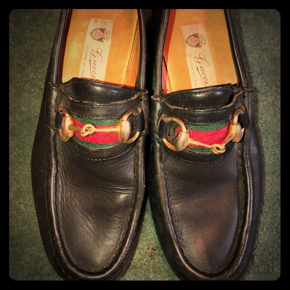 Vintage Black Size 38 1/2 Gucci Loafers